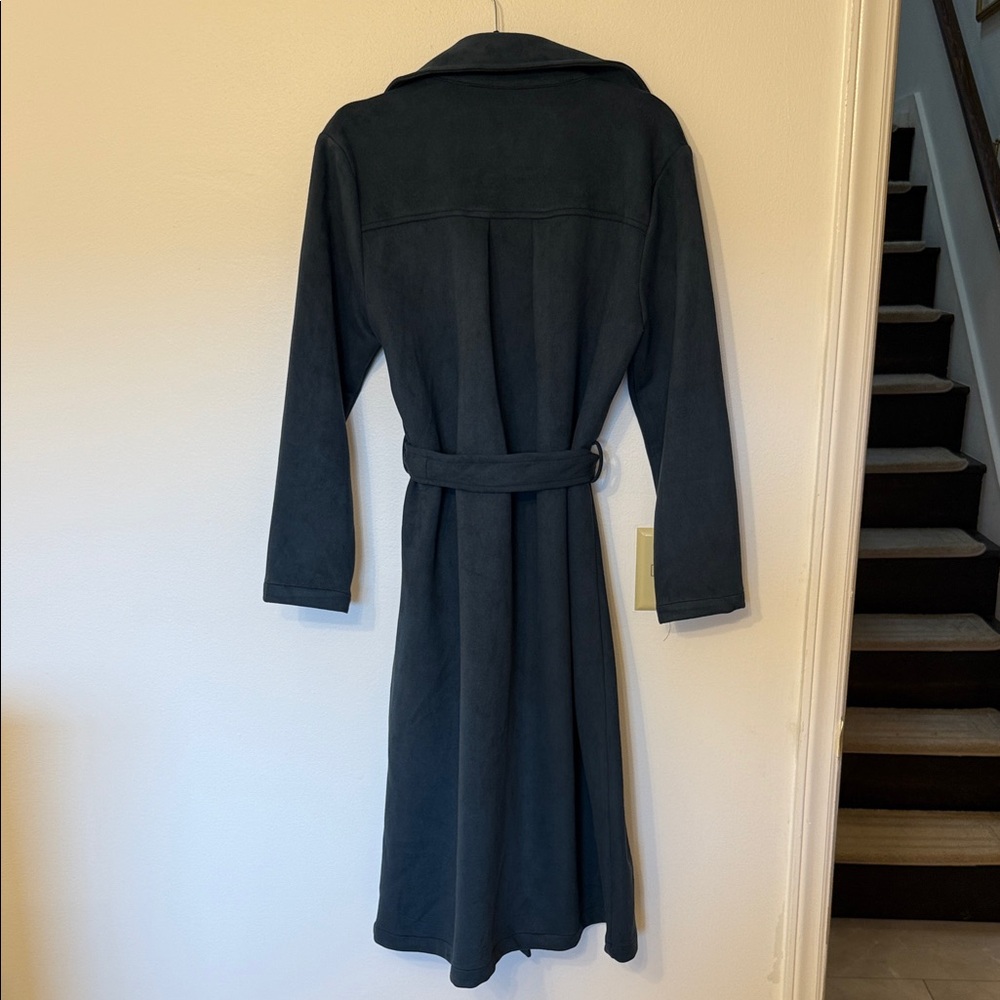 Sadie & Sage Dark Teal Trench Coat - Picture 4 of 5